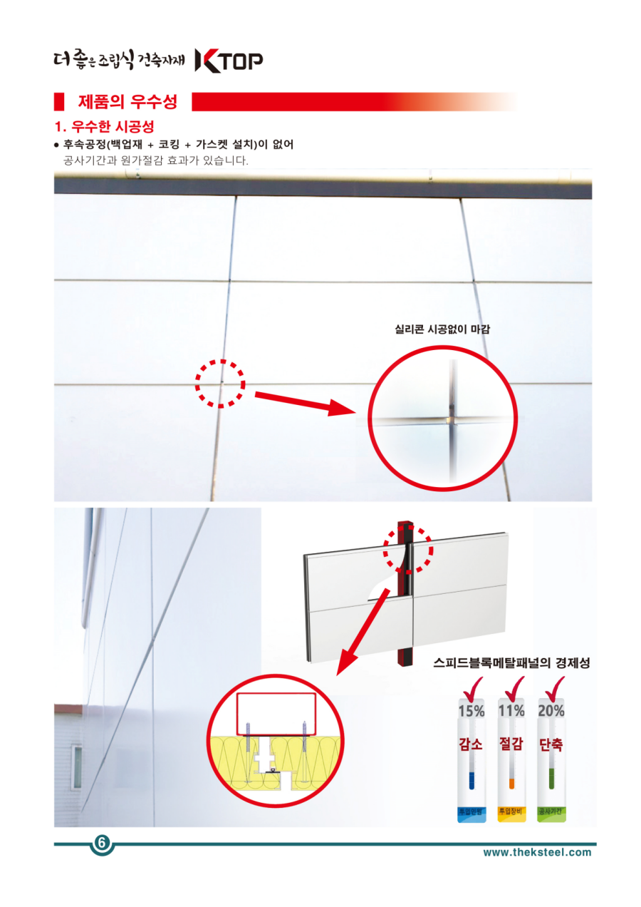 쉽고 편리한 건축, 아키오션 - 광스틸 스피드블록메탈패널(세계 최초 Non-Caulk) 쉽고 편리한 건축, 아키오션 - 광스틸 스피드블록메탈패널(세계 최초 Non-Caulk)